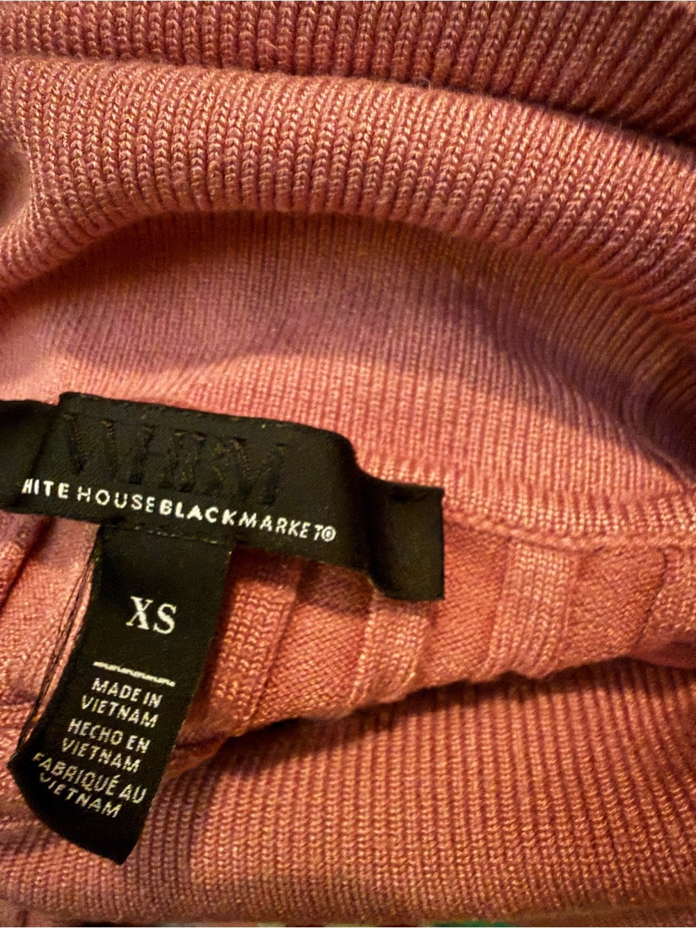 White House Black Market Rose Pink Ribbed Cowl Sweater